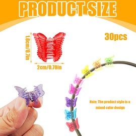 HQR Pack of 30 Women's Small Non-Slip Hair Clips, Mini Hair Clips, Butterfly Hair Clips, Cute Hair Clips, Small Decorative Hair Clips, Wedding Hair Clips