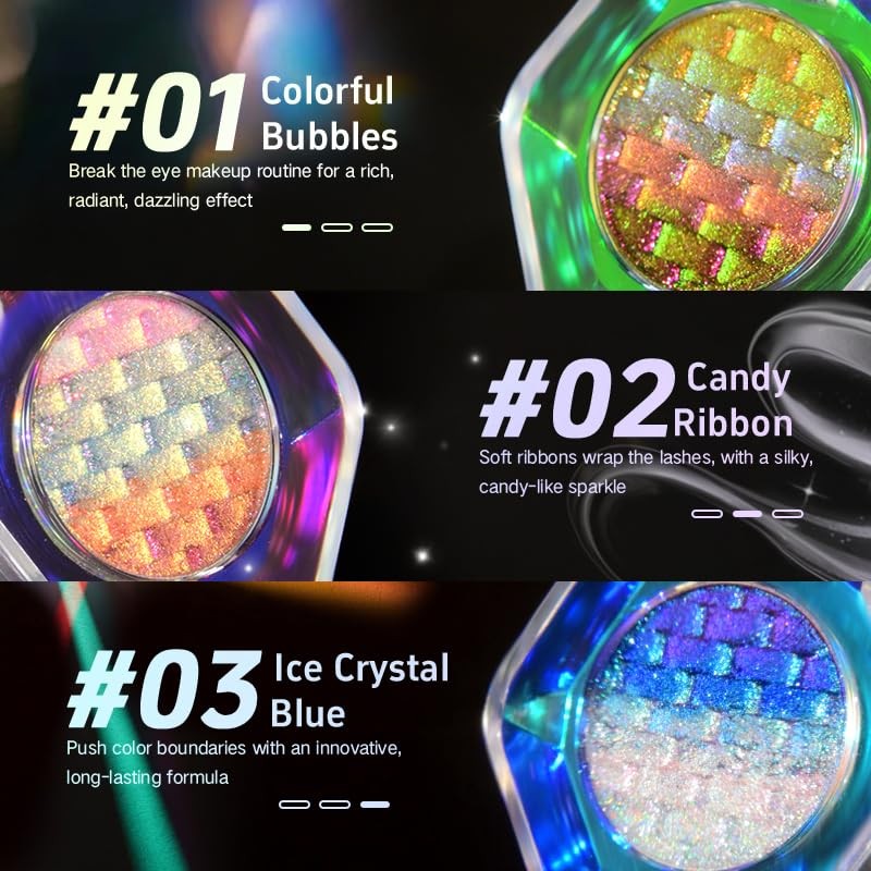 CHARMACY Paleta De Sombras De Ojos Chameleon Diamond Rainbow, Iluminador