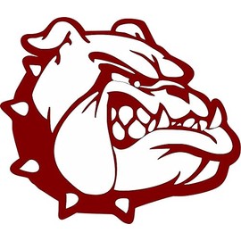 StickerTalk Maroon Bulldog Mascot Vinyl Sticker, 3.5 inches by 3 inches