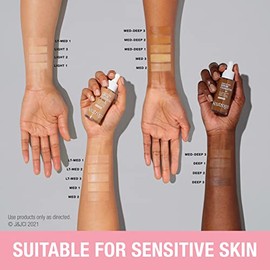 Neutrogena Base de suero para piel sensible saludable con Pro-Vitamina B5, corrección de color y minimización de poros, base líquida y suero facial, c