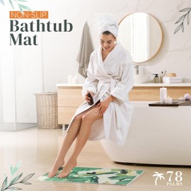 78 Palms Loofah Shower Mat Non Slip Anti Mold - Luxurious Exfoliating Bath Mat for Tub/Shower - Non Slip Shower Mats for Inside Shower - Mildew Resistant - Secure Mat for Tropical Comfort