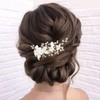 Wedding Pearl Hair Clips Ceramic Flower Leaf Hair Barrettes Pearl