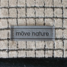 möve Eden towel check structure velours 50 x 100 cm made of 80% cotton / 20% linen, nature / black