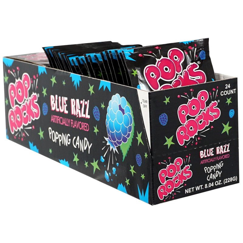 Pop Rocks Blue Razz Popping Candy, 24 Pack