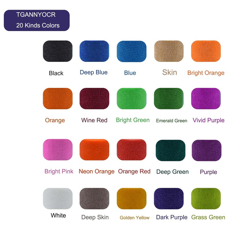 TGANNYOCR 40 Rolls Self Adhesive Bandage Wrap Bulk Breathable Athletic