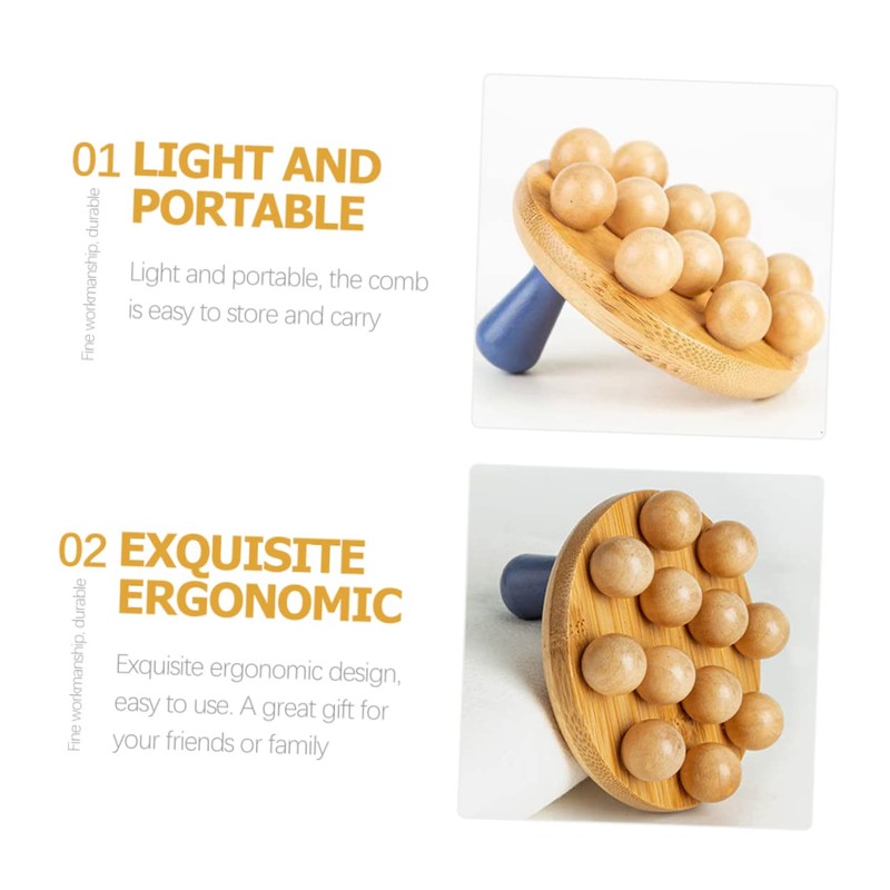 OATIPHO Bamboo Massage Body Brush Handheld Body Massage Roller for