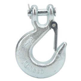 Winch Hook 3/8in Trailer Clevis Hooks 1in Wide Gap Opening 18000lbs Load with Safety Latch Forged Steel Accessory