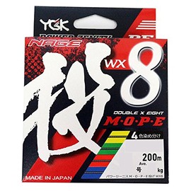 X-Braid WX8 PE Line, M, O, P, E (Morley) Throw, 656.6 ft (200 m), No. 1, 17.6 lbs (8 kg), 8 Pieces, 4 Colors