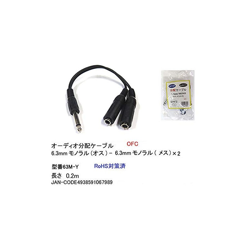 Audio Distribution Cable (0.25 inch (6.3 mm) Mono (male) and