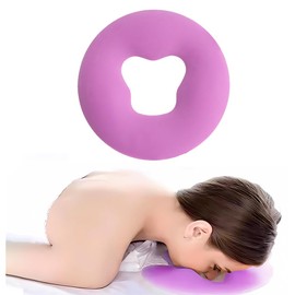 OULIGET Silicone Face Massage Pillow,SPA Beauty Face Relax Headrest,Salon Skin Care Soft Overlay Travel Head Support,Purple