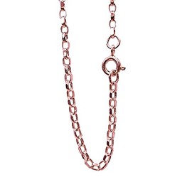 ANTOMUS® 18kROSE GOLD VERMEIL SOLID DIAMOND CUT ENGLISH BELCHER CHAIN 2.3mm Wide 24 inch