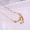 3Pcs Zodiac Gold Plated CZ Necklaces for Women Old English