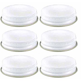 White Metal Growler Caps 38mm Fits Most 1/2 and 1 Gallon Jugs (6)