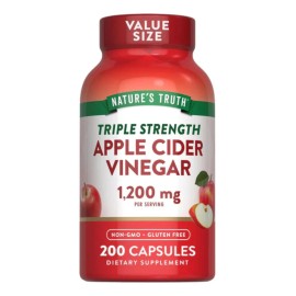 Natures Truth Suplemento de Vinagre De Manzana 1200 Mg por cada dos cpsulas 200 Cpsulas para 4 meses                                                  