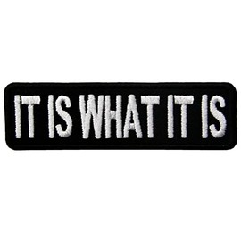 EmbTao It is What It is Funny Biker Embroidered Fastener Hook & Loop Patch