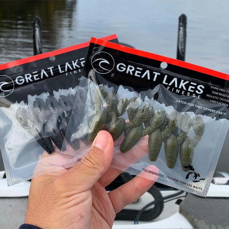 Great Lakes Finesse Snack Craw - Green Pumpkin Orange -