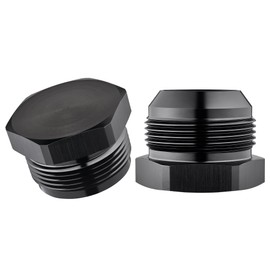 EVIL ENERGY 20AN Male Flare Blanking Plug Fitting Adapter Hex Aluminum Black,Pack of 2