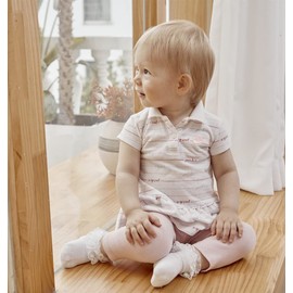 LACOFIA 3 Pairs Baby Girl Socks Newborn Cotton Ruffle Lace Christening Socks, A/White+Pink+Navy Blue