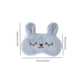2 Pack Soft Plush Rabbit Sleeping Eye Mask, Cute Animal Sleep Eye Cover, Funny Bunny Blindfold Eyeshade for Women Night Nap Travel (Pink, Grey)