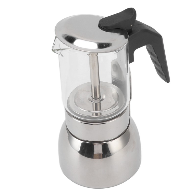 Glass Moka Pot Stainless Steel Heat Resistant Portable Classic Italian