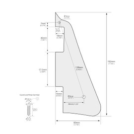 Banworks 1 Ply Les Paul Pickguard LP Pickguard Scratch Plate 2-Hole Electric Guitar Pickguard for Epiphone EPI Les Paul LP JT/HB-06 White