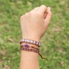 YGLINE Handmade Crystal Gemstone Leather Wrap Bracelet