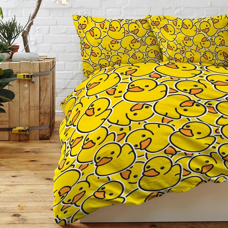 Tabeskly Kids Girls Yellow Duck Cute Soft Zipper Bed Bedding