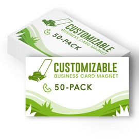 Magnet Me Up Customizable Business Card Magnet Pack, 50 Piece, 3.5x2 Inch, for Businesses, Advertising, Personal Use, Gifts, Choose Your Text, Upload Image, Magnetic Vinyl for Any Magnetic Surface