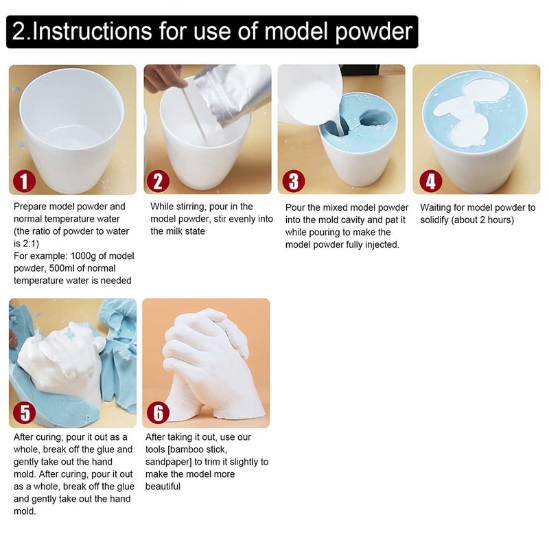 OHEPFD Keepsake Hands Casting Kit DIY Plaster Statue Molding Kit,