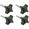 cyclingcolors 4x Star Grip Cross Handle M6 x 35 Star Grip Screw Locking Screw Plastic with Threaded Bolts Made of Steel