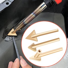 Gold Plastic Welder Soldering Iron Head, Plastic Welder Tools Copper Accessories Smoothing Tips for Automotive DIY Projects Teo Tpo Plastic Repairs