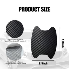 4 PCS Car Door Handle Sticker, Carbon Fiber Door Handle Cover, Leather Car Side Door Handle Sticker, Universal Car Door Handle Protective Film (Black)