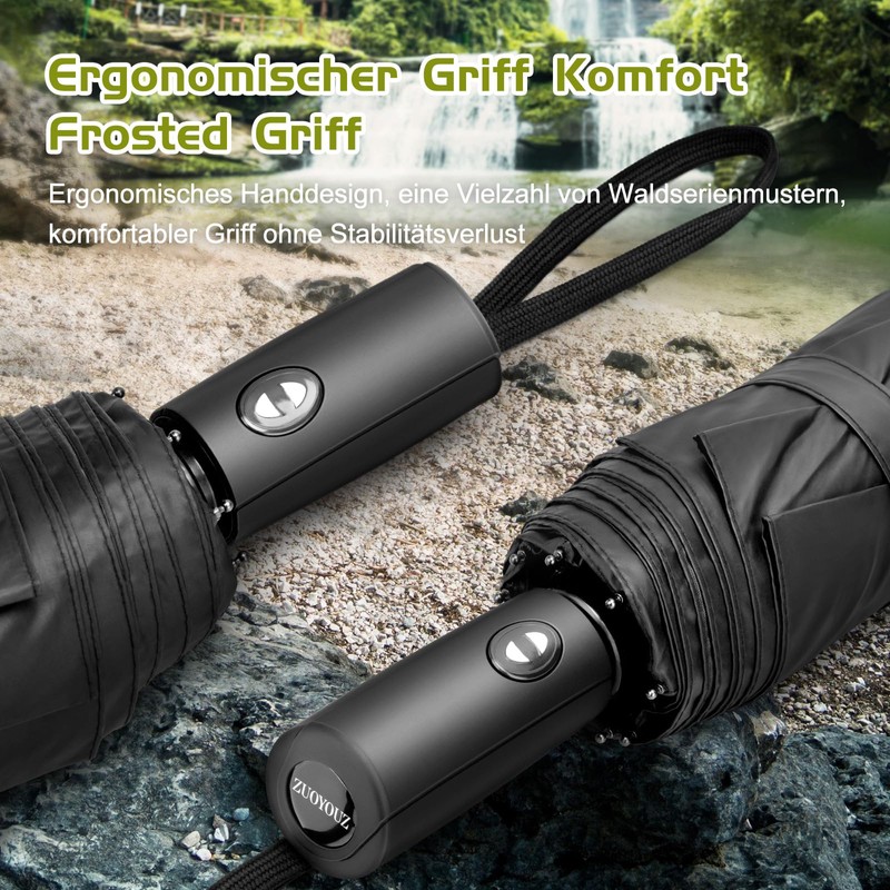 ZUOYOUZ Travel Umbrella Printed with Nature Elements Sun Protection Portable