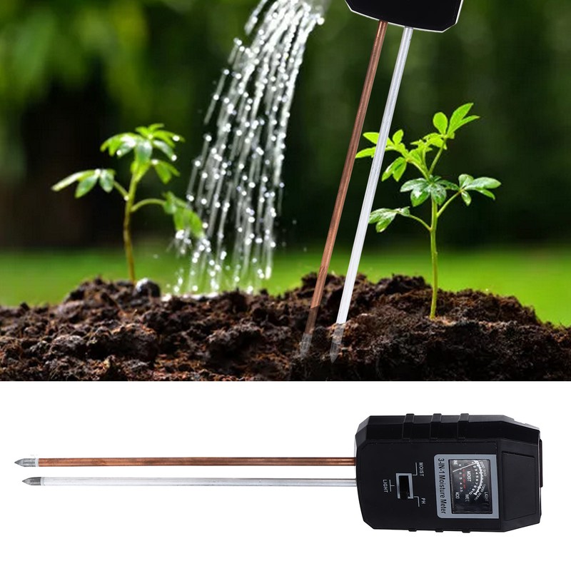 Soil Meter 3 in 1 Simple PH Moisture Plants Illumination