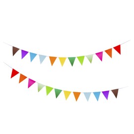 Rainbow Felt Fabric Bunting, 24 Pcs/ 16.4 Feet(2 Pack) Decoration Banners for Birthday Party, Baby Shower, Window Decorations and Children's Play Room Decorations