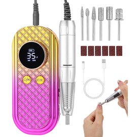 Elektrische Nagelfeile,Professionelles Maniküre-Pediküre-Set,Wiederaufladbare Nagelfräse 35.000 U/Min,Tragbare Kabellose Elektrische Nagelfeile,Nagelpflege-Werkzeug zum Schleifen,Trimmen,Polieren