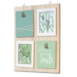 levandeo Picture Frame 4 Photos 2 Clips 10 x 10 cm Collage Green Gallery Photo Frame Photo Gallery Photo Gallery Slogan Lettering