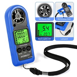 AIOMEST 816B 2 Pack Digital Anemometer Mini Hand Wind Speed Meter for Measuring Air Flow Speed