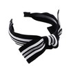 Motique Accessories Striped Elastic Bow Headband - Black White