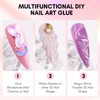 Makartt Pink Diamond Nail Design Glue Set, Flat Back Gemstone,