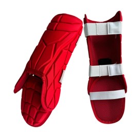 F Fityle Baseball Batter Leg Guards Shin Protection Teenager Training Sports Comfortable Ergonomic Lightweight Adjustable Foot Guards , Red