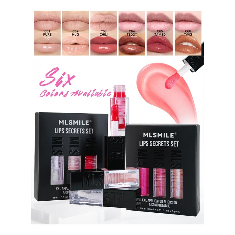 Set De 3 Lip Gloss Lip Glow Oil Labial Voluminizador