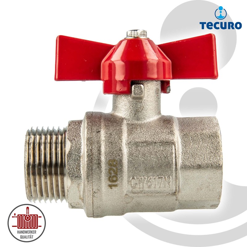 tecuro Ball Valve, Internal x External Thread G 1 Inch