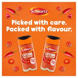 Schwartz Cayenne Chilli Pepper 26 G | Jar | Pack of 6 | Hot, Intense, Rich, and Balanced | Warm and Delicious | Fiery Taste and Incredible Flavour | Perfect for Tomato Based Pasta Sauces & Curries
