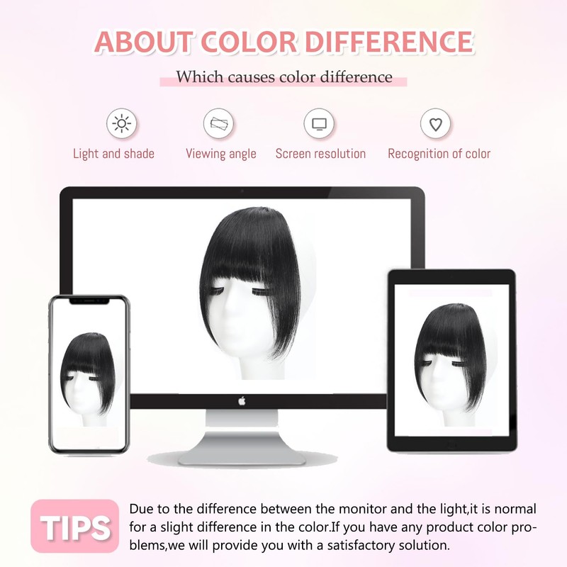 Clip In Fringe Bangs Black 100% Real Human French Bangs