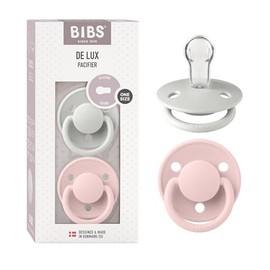 BIBS Chupones De Lux Pack de 2, Tetina de silicón, Talle único, Color Haze/Blossom, Hecho en Dinamarca