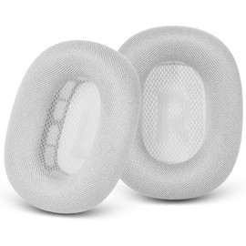 Replacement Earpads Ear Pads Protein Net Cloth Ear Cushion Compatible with 𝑨𝒑𝒑𝒍𝒆 & 𝑨𝒊𝒓𝑷𝒐𝒅𝒔 𝑴𝒂𝒙 Headphones (Silver)