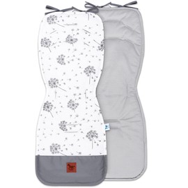 Pepi Double-Sided Pushchair Seat Cover 33 x 85 cm - Seat Cover Buggy 100% Cotton - Pram Insert 6 Holes for Seat Belts - Pram Seat Cover Summer Wind with Velvet