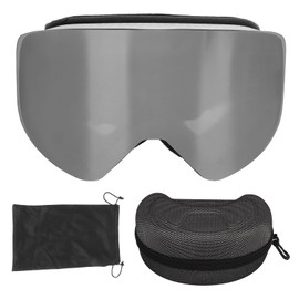 Ski Goggles with Magnetic Lens Anti Fog UV Protection Snowboard Goggles Outdoor OTG Snow Goggles Black Frame Silver Lens