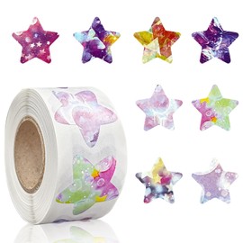 500 Pcs Reward Stickers for Children Star Stickers for Reward Chart Pink Universe Space Stickers Well Done Stickers for Children for Kids Toddlers Classroom School(0.98in/2.48cm)